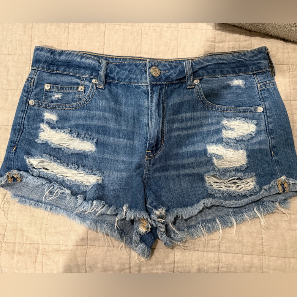 American Eagle Outfitters Ripped Blue Jean Shorts